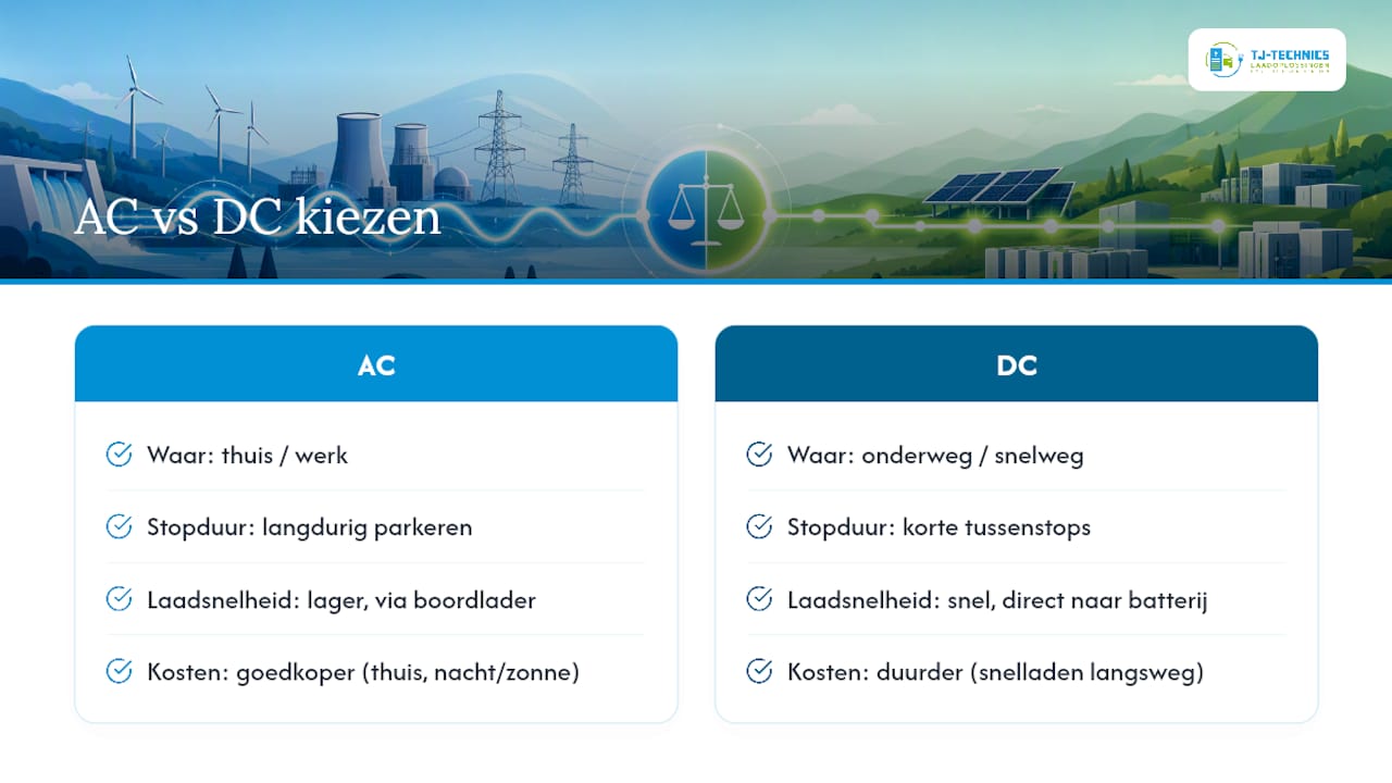 AC- en DC-laadstroom naast elkaar