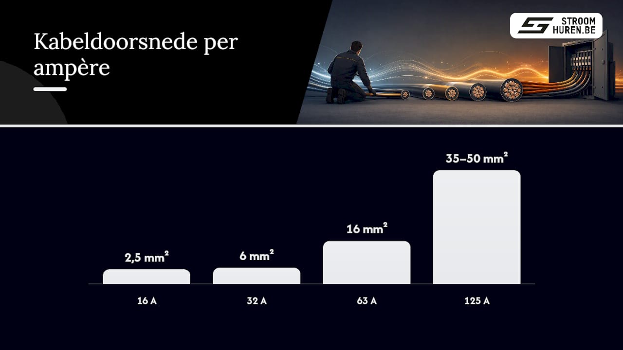 Welke kabeldoorsnede horen bij welke ampère? — overview diagram