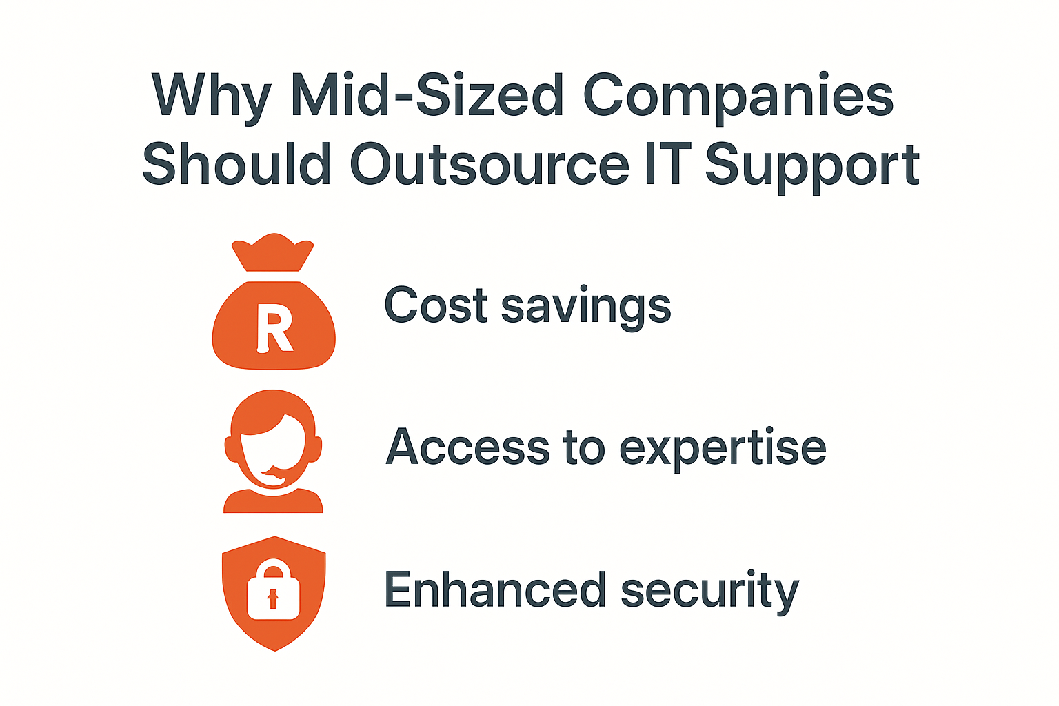 Key reasons to outsource IT support infographic