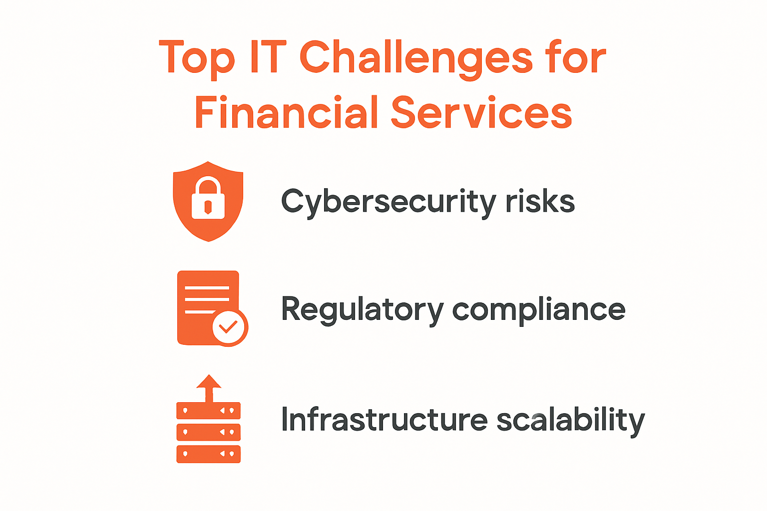 Infographic showing main IT challenges for financial services