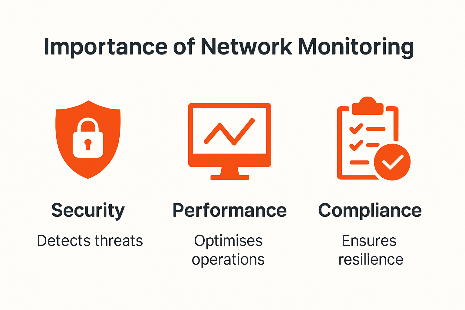 Infographic on network monitoring importance for businesses