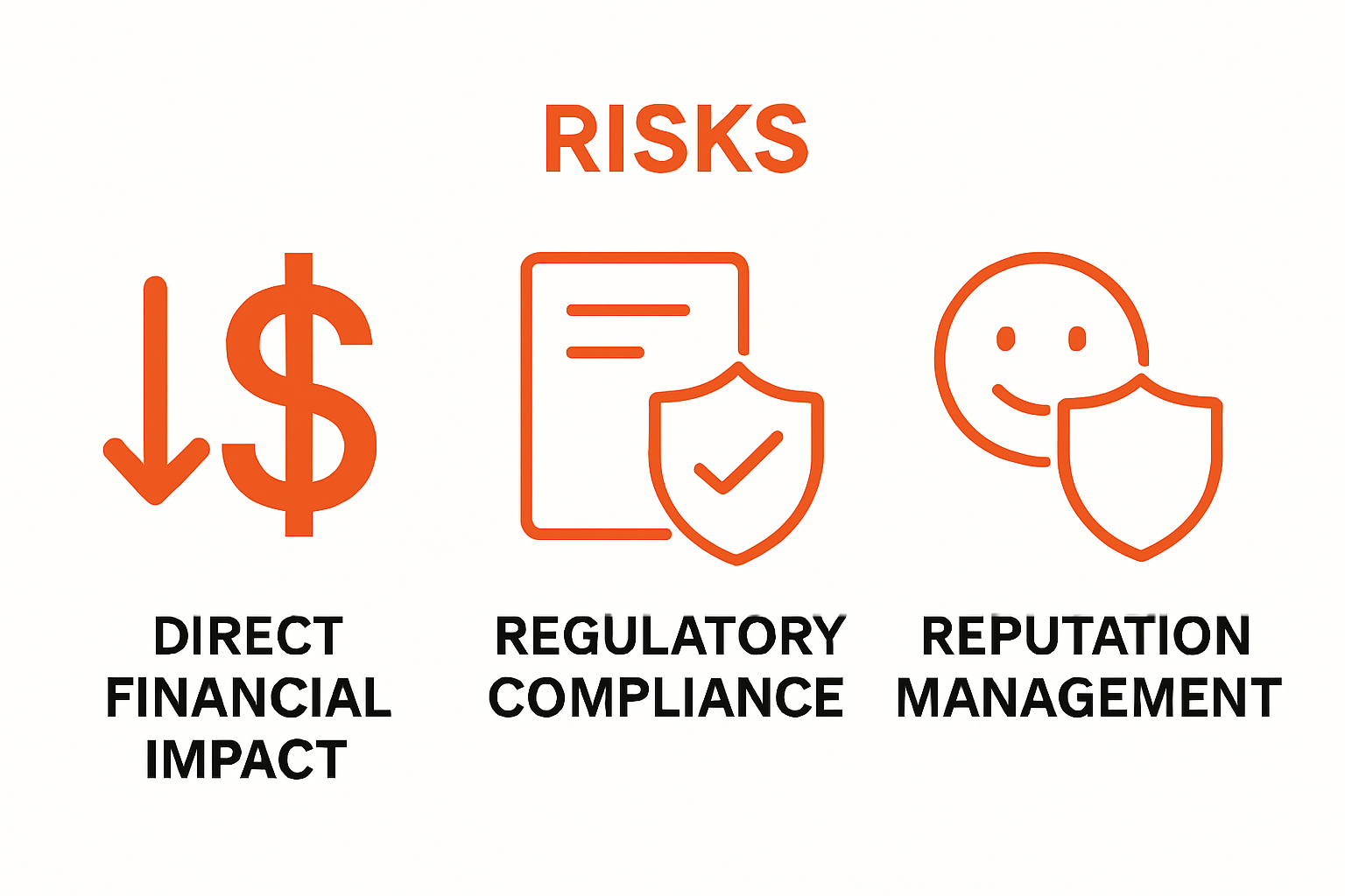 Infographic comparing financial, compliance, and reputation risks