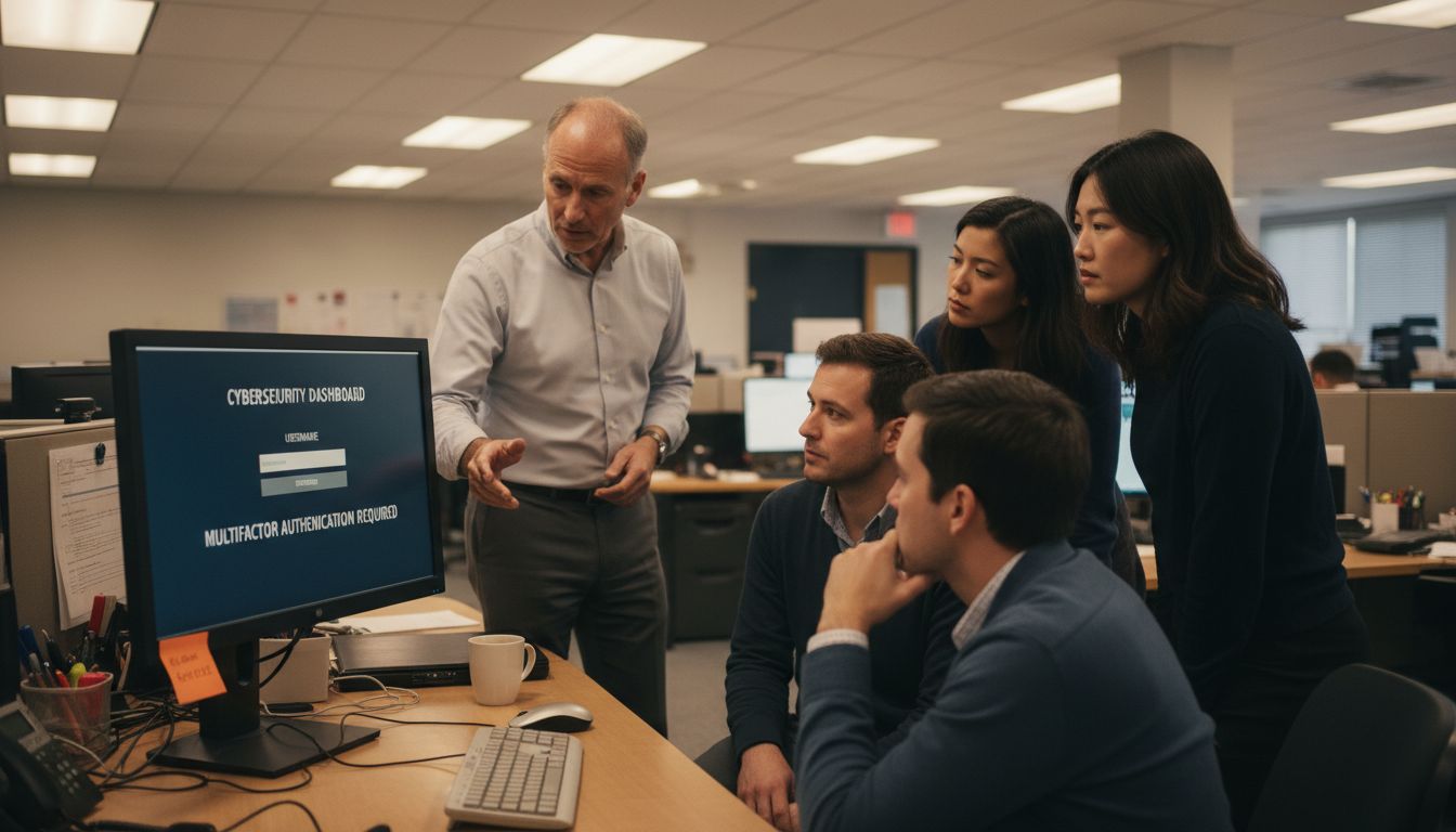 IT staff setting endpoint security policy