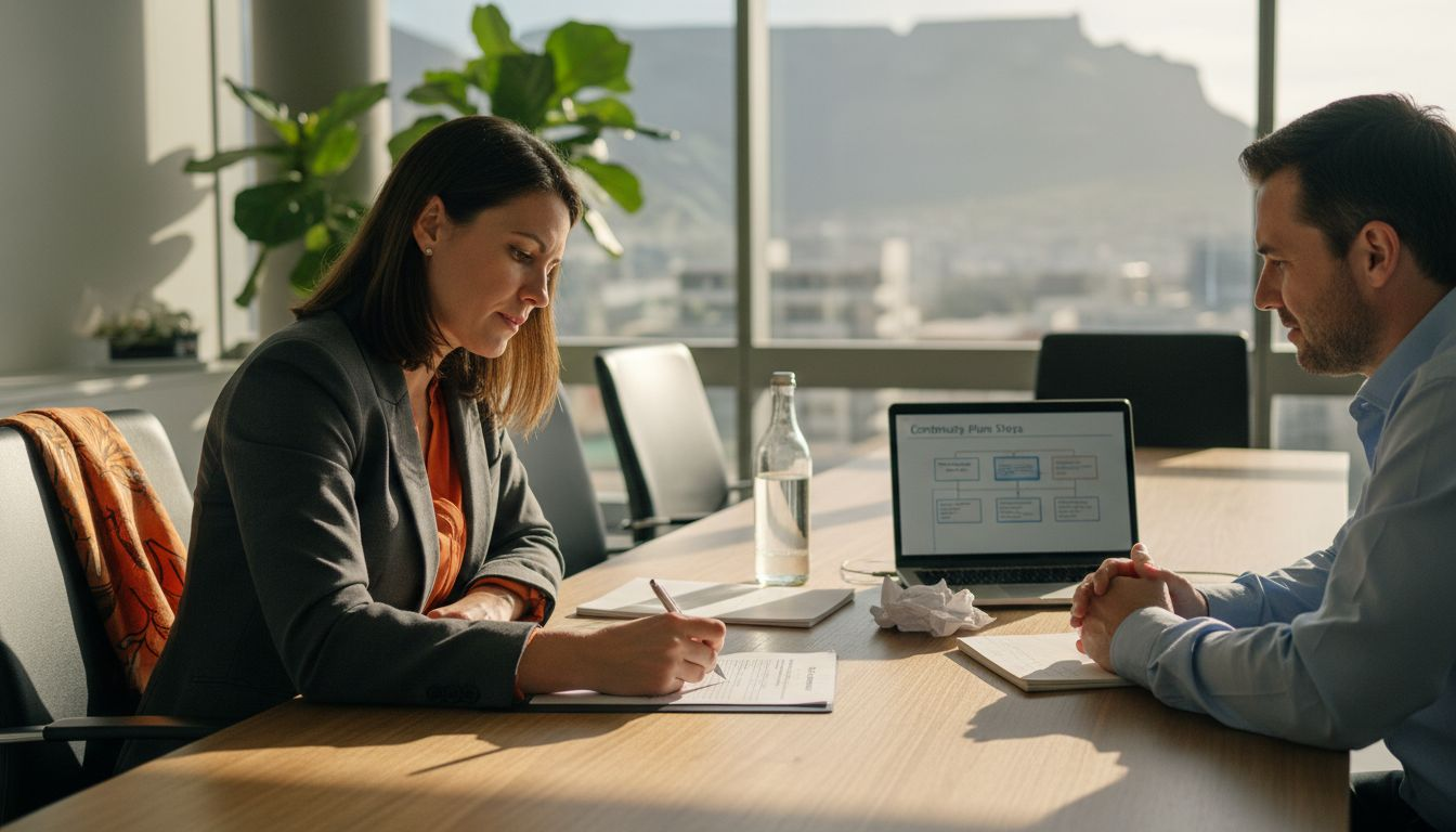 Director marks risk checklist in boardroom