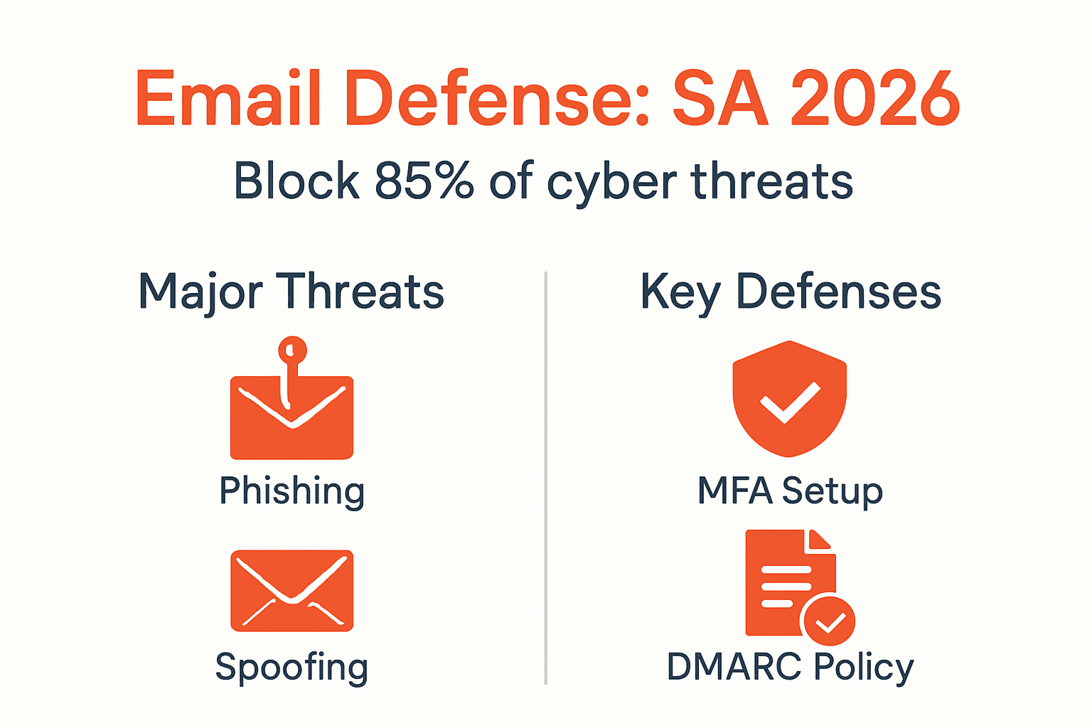 Infographic showing email risks and defenses overview