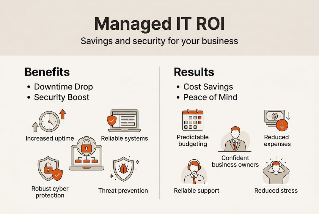 Infographic on managed IT ROI and benefits