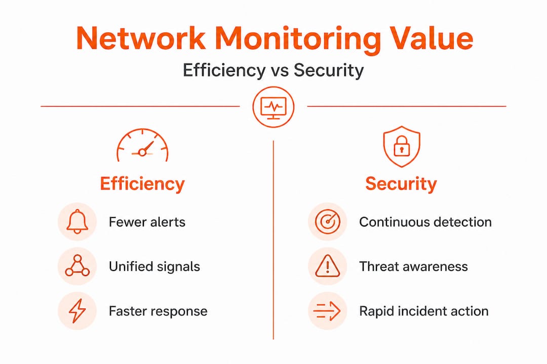 Infographic comparing efficiency and security benefits