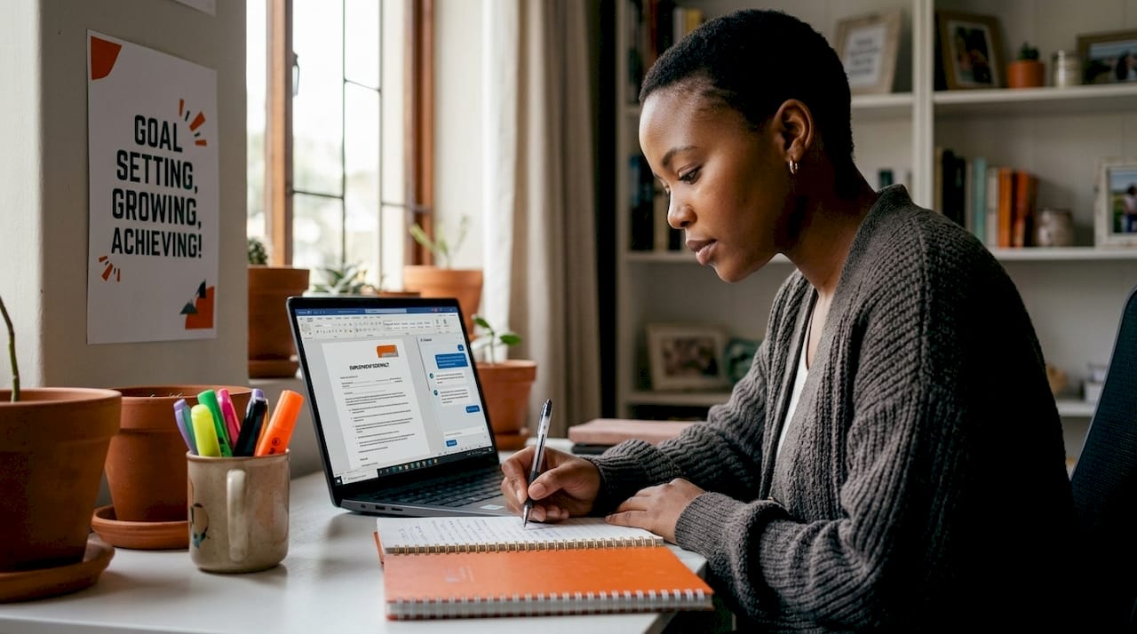 HR assistant using AI chatbot at desk
