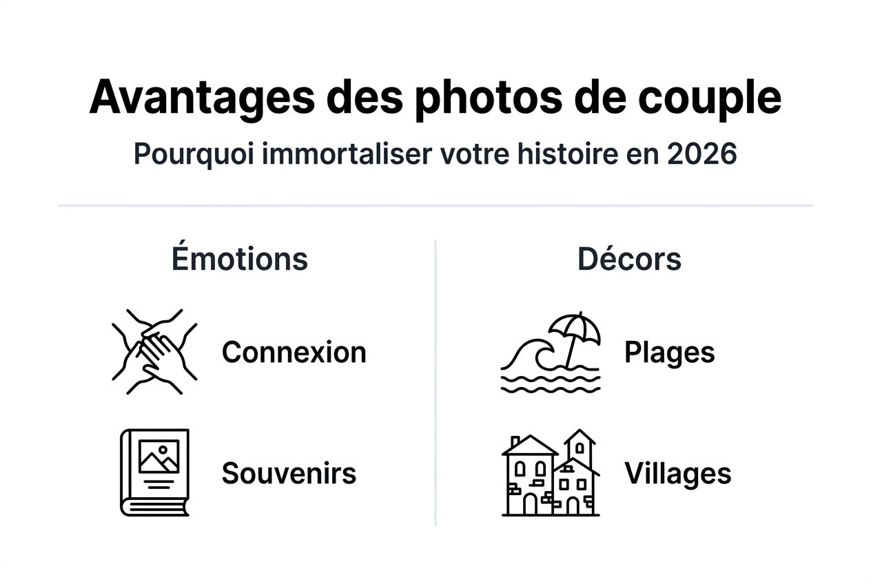 Tout ce qu'il faut savoir sur les avantages d'une séance photo en couple — infographie