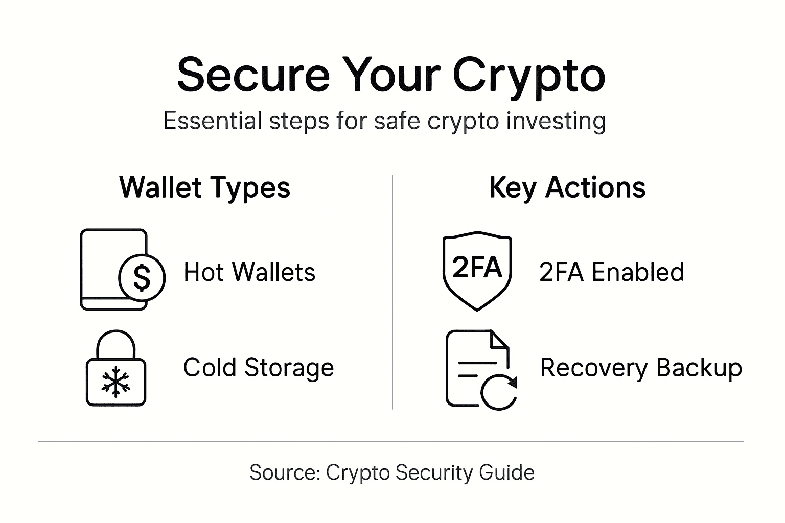 Infographic showing key crypto security basics