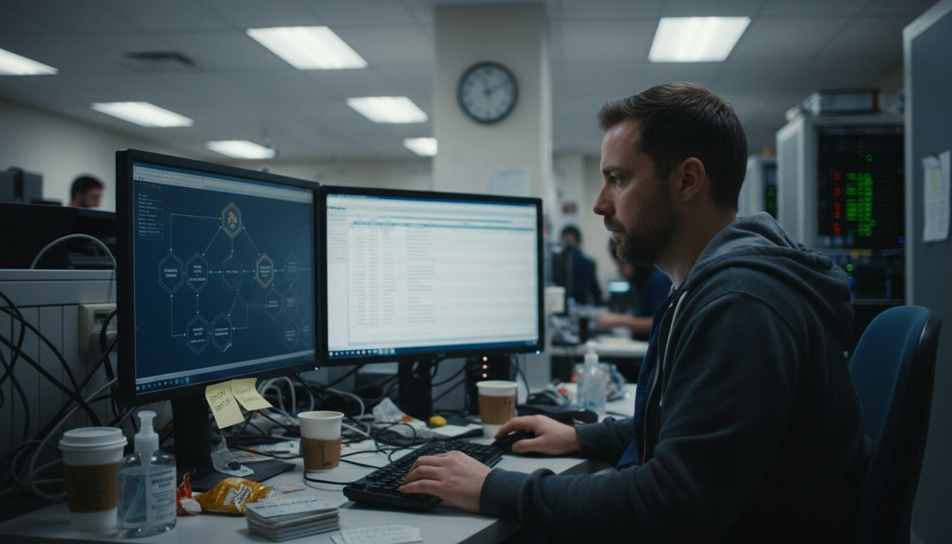 Why blockchain matters in 2026: Trust and innovation 2 IT specialist checks blockchain patient data exchange