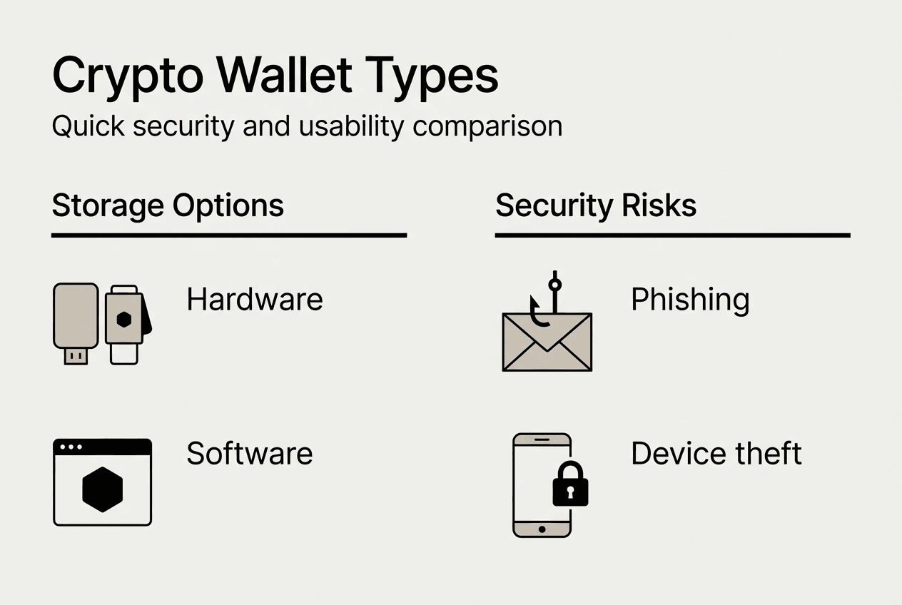 Infographic comparing crypto wallet security risks