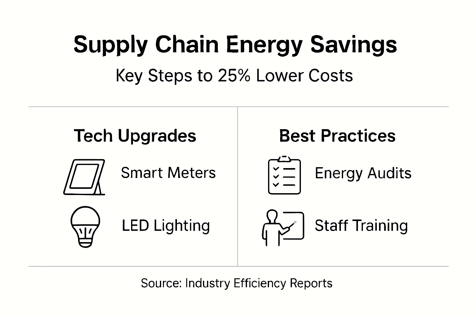 Infographic of energy-saving supply chain actions
