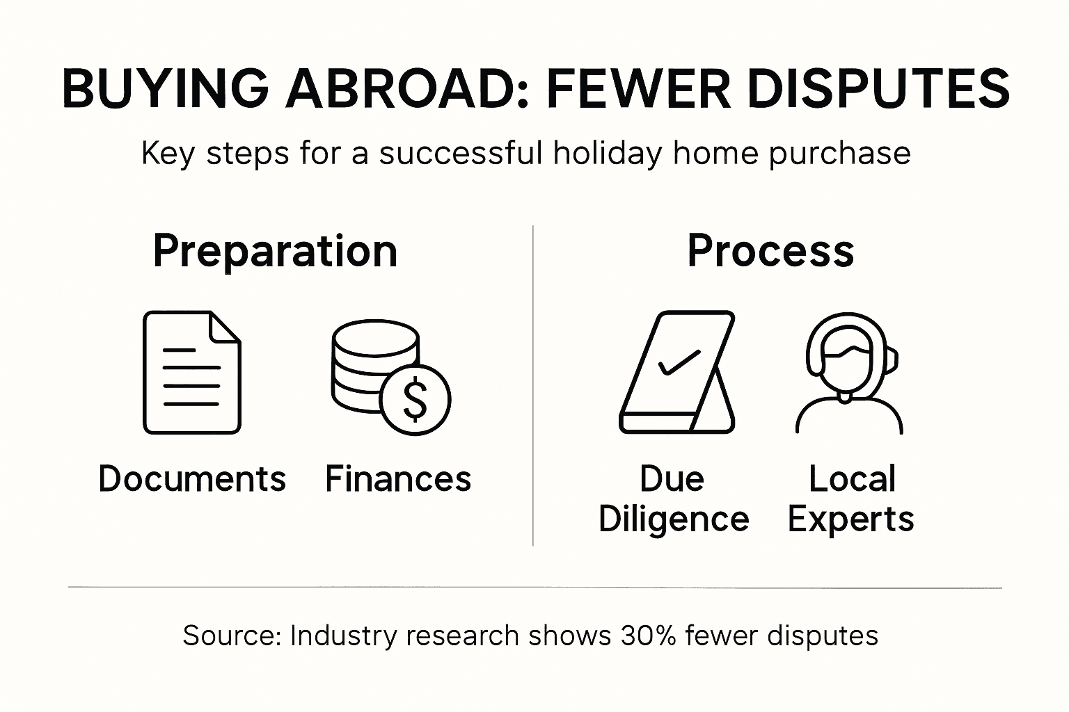 Infographic outlining holiday home buying steps