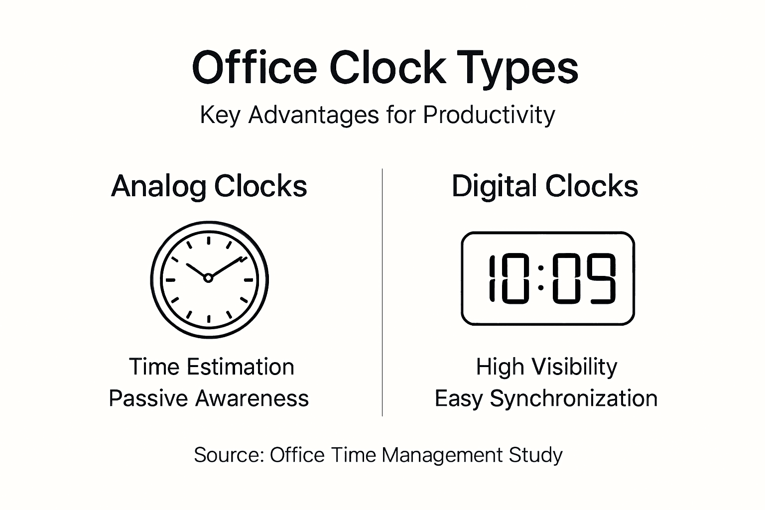 Infographic of office clock advantages