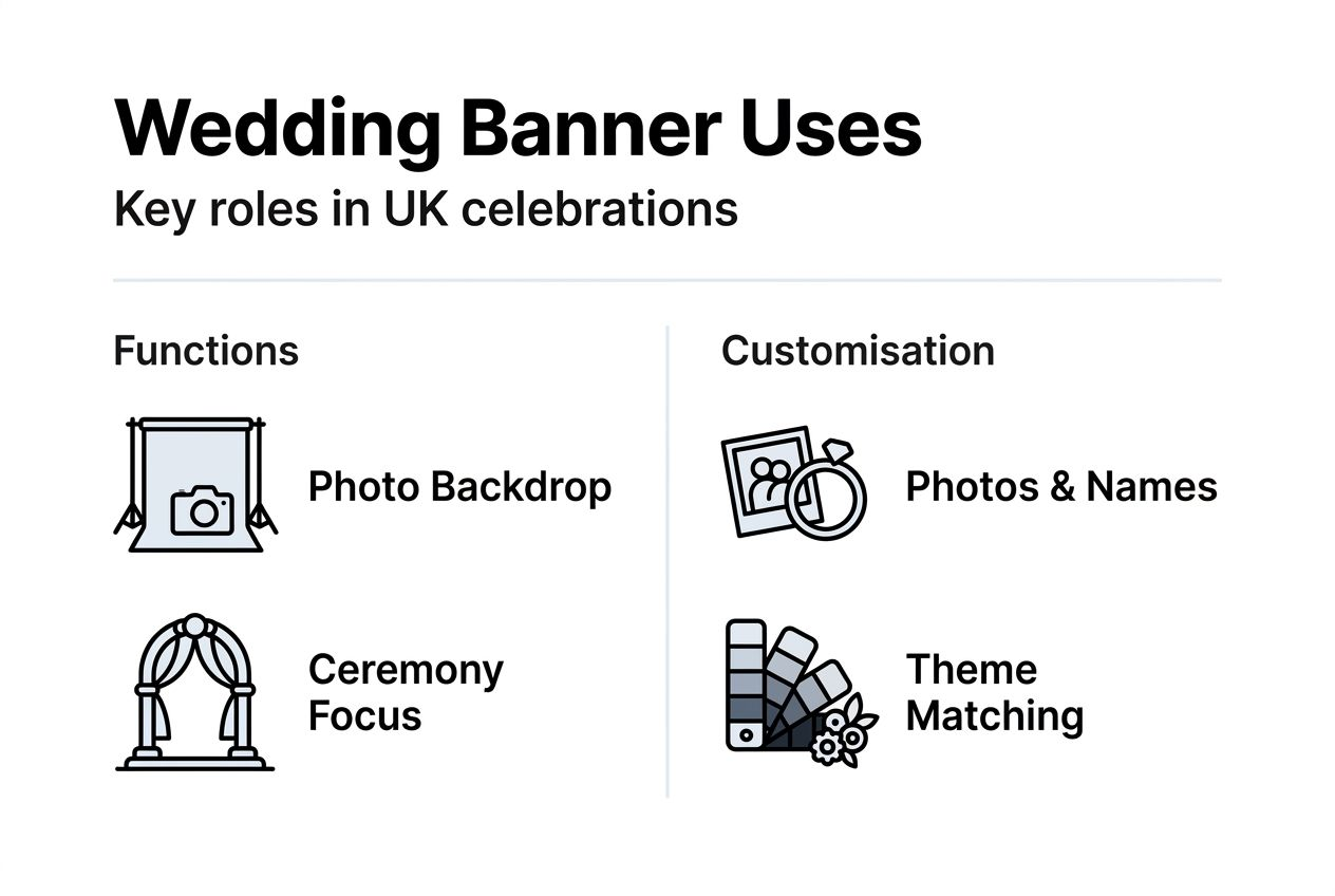 Infographic wedding banner uses and features