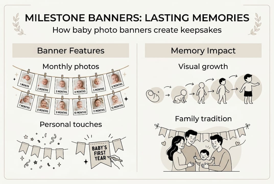 Infographic on milestone banners and lasting memories