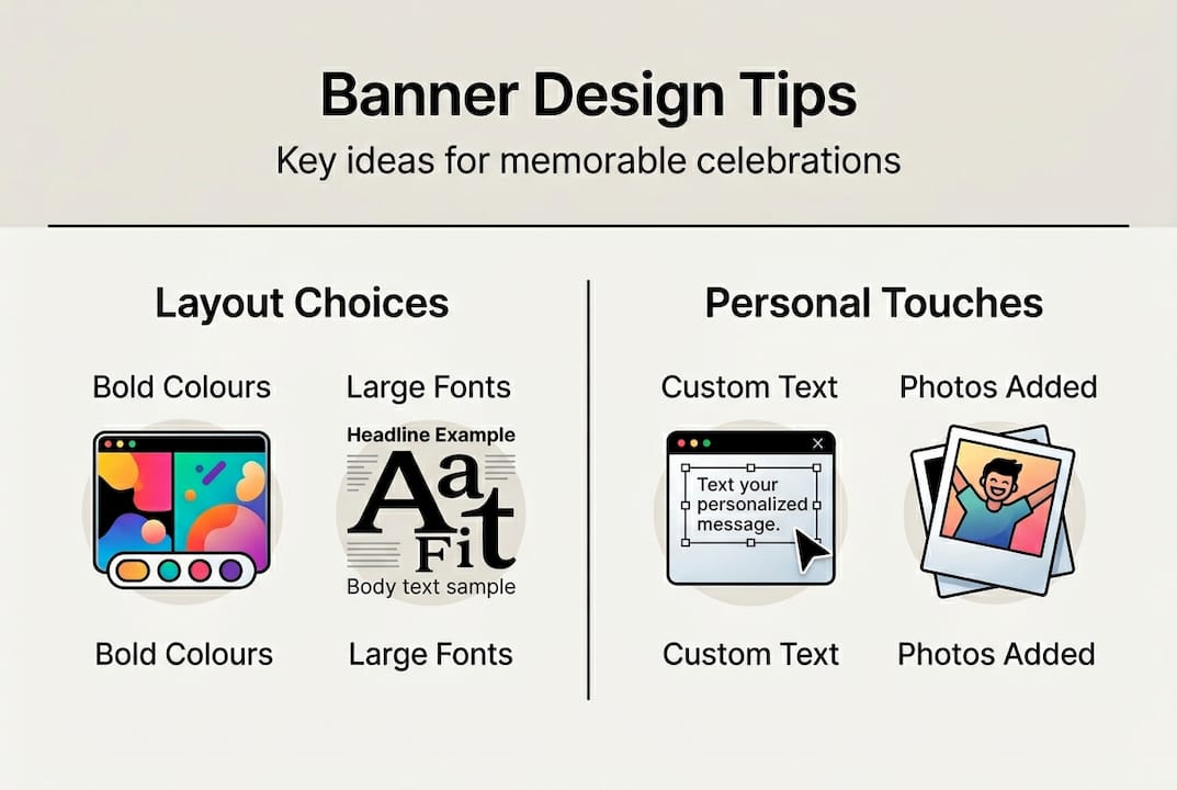 Infographic with banner design tips summary