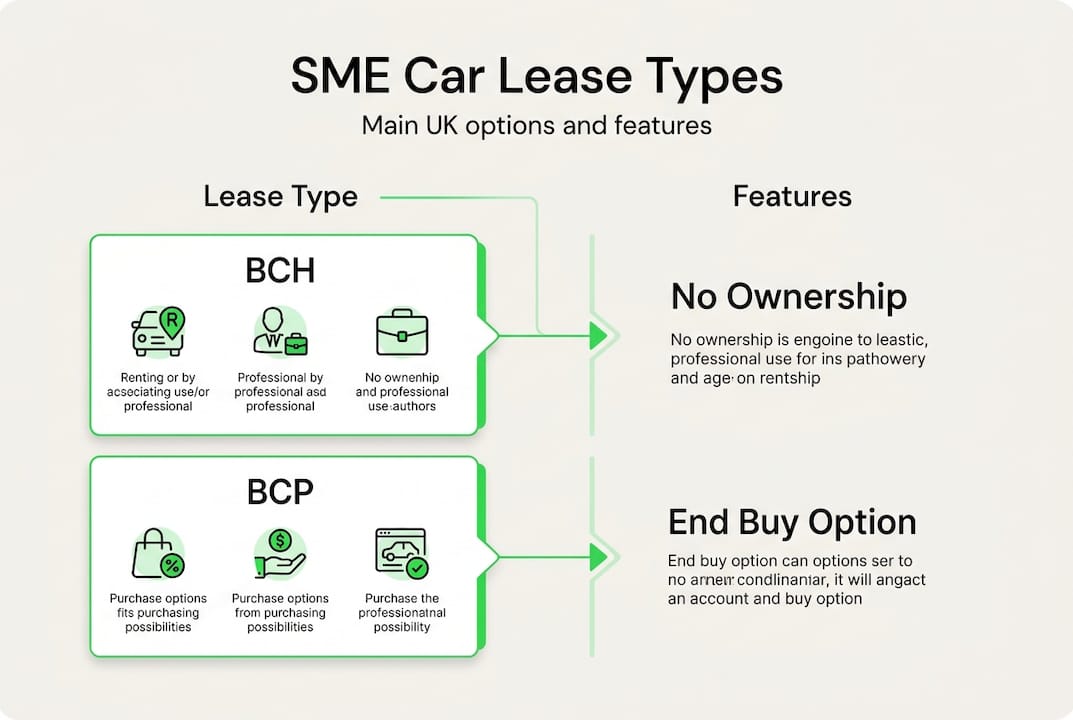 Infographic of SME car lease types and features