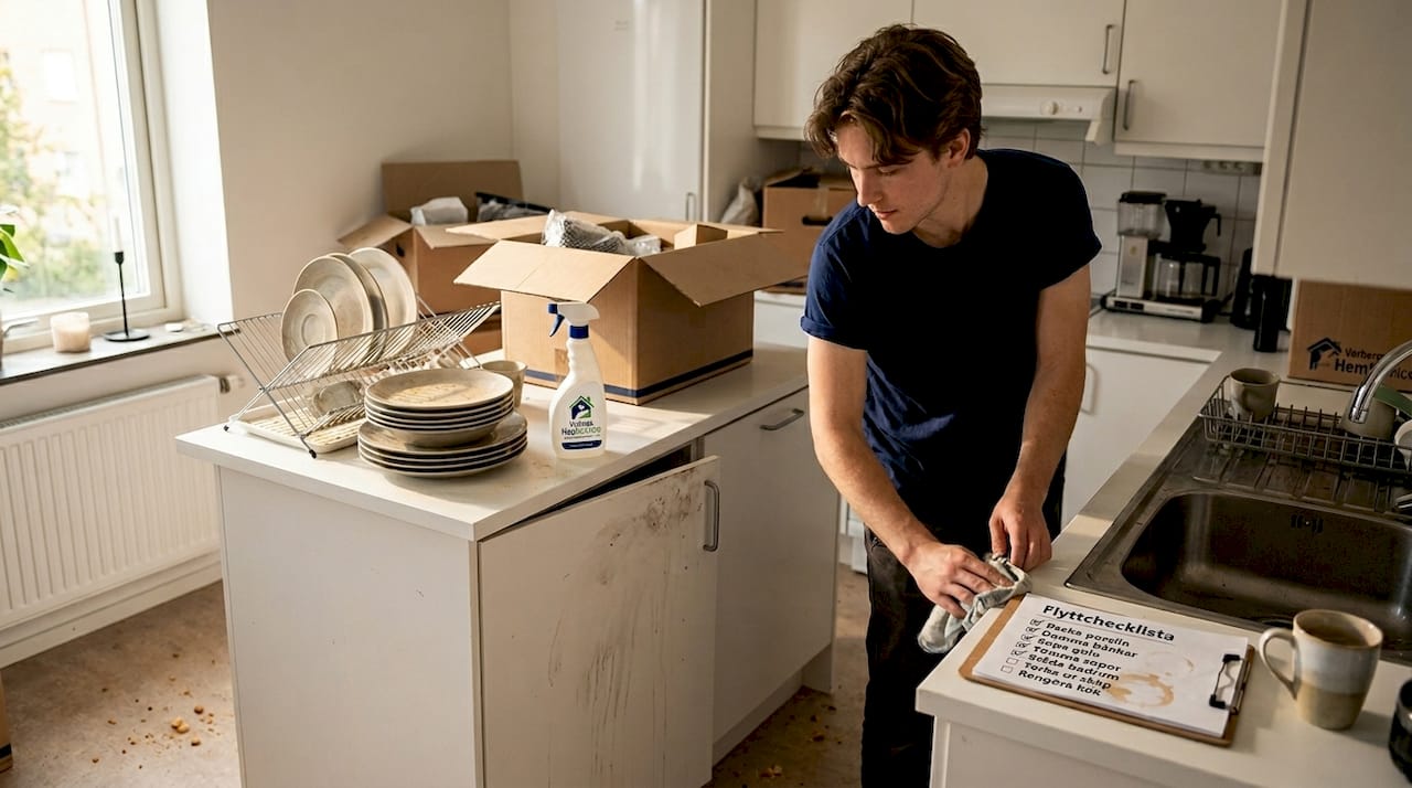 Dokumenterad flyttstädning av kök i Varberg