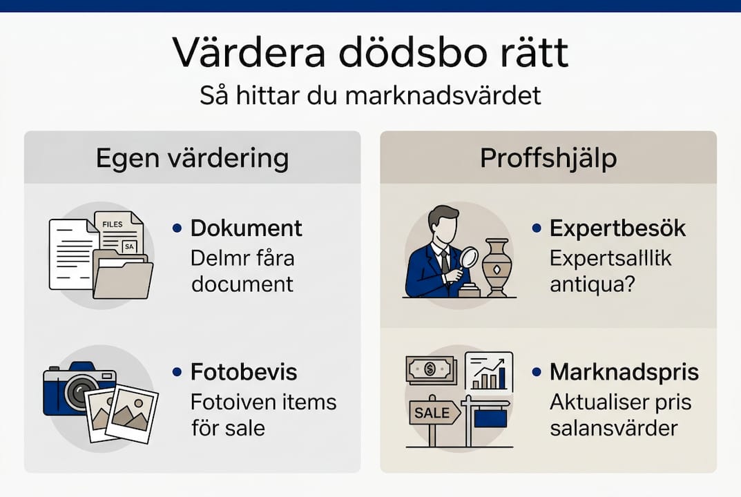 Grafisk översikt: Så går en värdering av ett dödsbo till