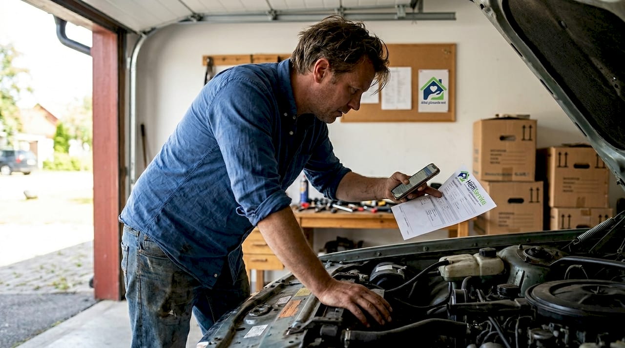 Bilvärdering mitt i ett stökigt garage