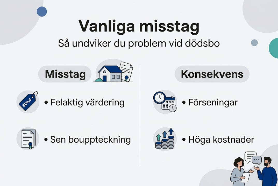 Grafik: Vanliga fallgropar när du tar hand om ett dödsbo