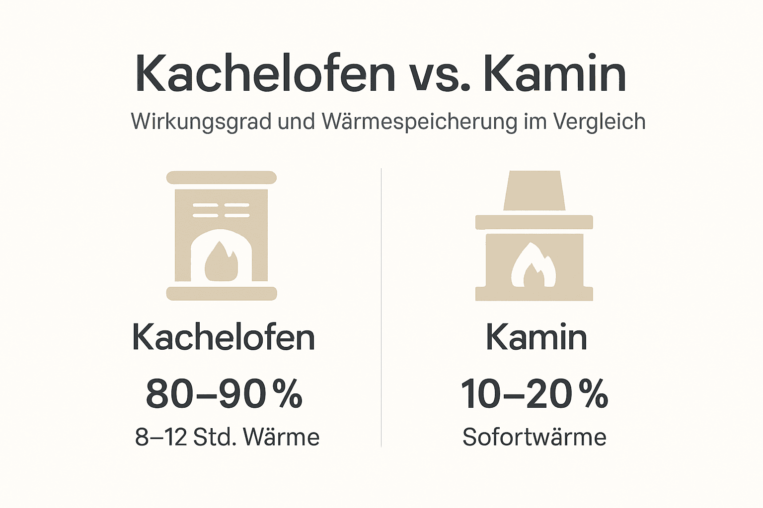 Инфографика: Сравнение эффективности – Изразцовая печь против Камина