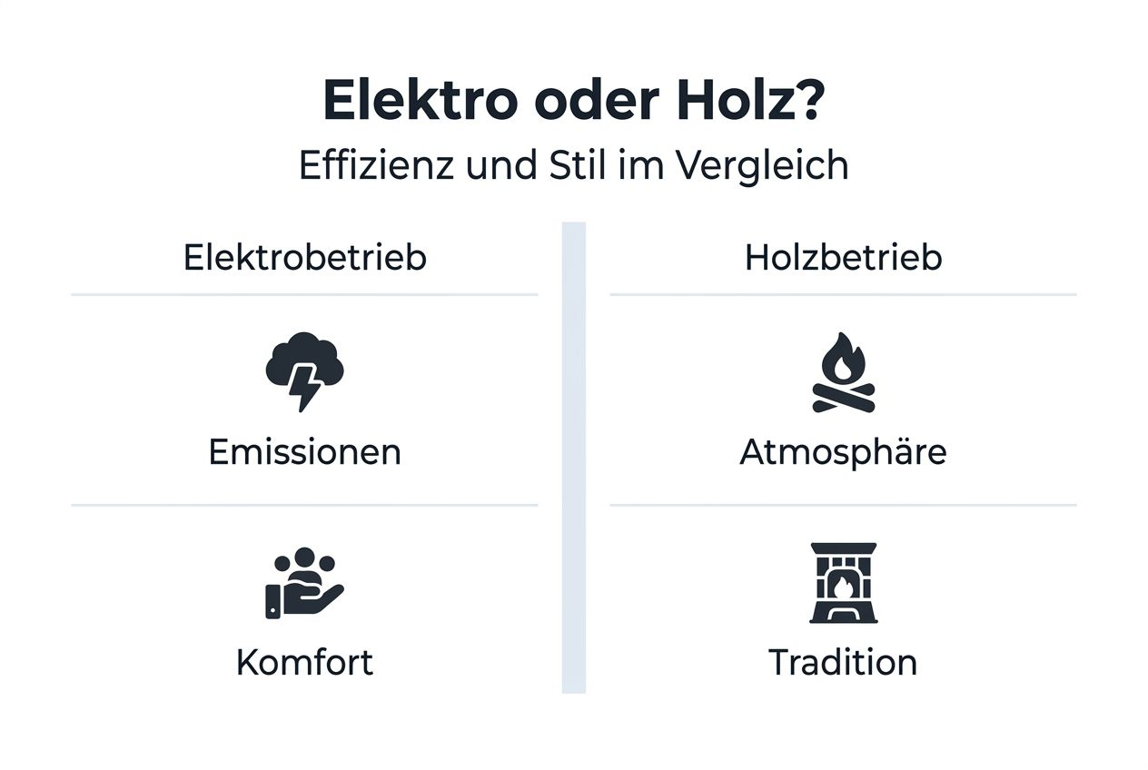 Infografika: Kachľová pec na elektrinu alebo drevo – porovnanie