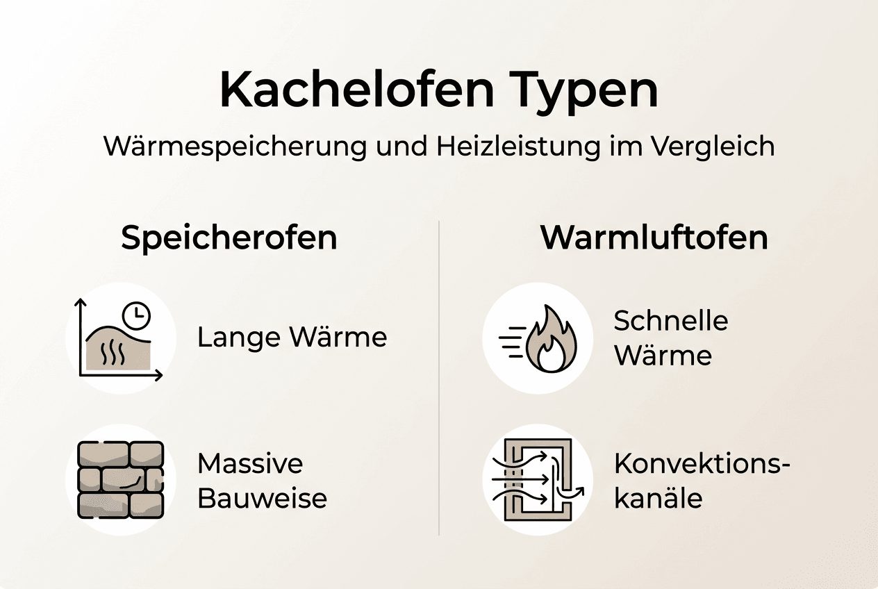 Übersicht: Verschiedene Kachelofentypen und ihre Heizleistung auf einen Blick