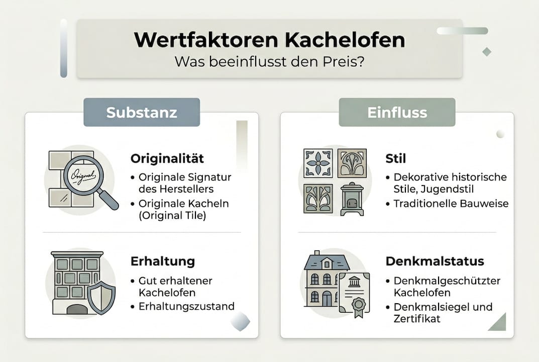 Infografik: Was macht einen Kachelofen wertvoll? Die wichtigsten Faktoren auf einen Blick