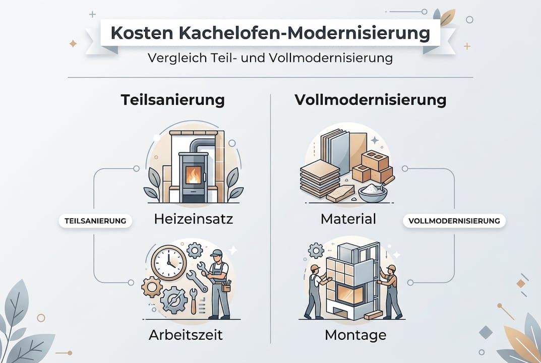 Infografik: Was kostet ein Kachelofen? Der große Preisvergleich