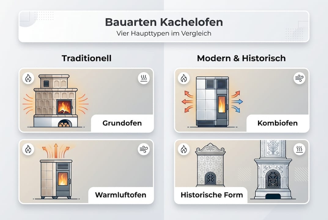 Übersicht: Verschiedene Bauformen und Typen von Kachelöfen im Vergleich