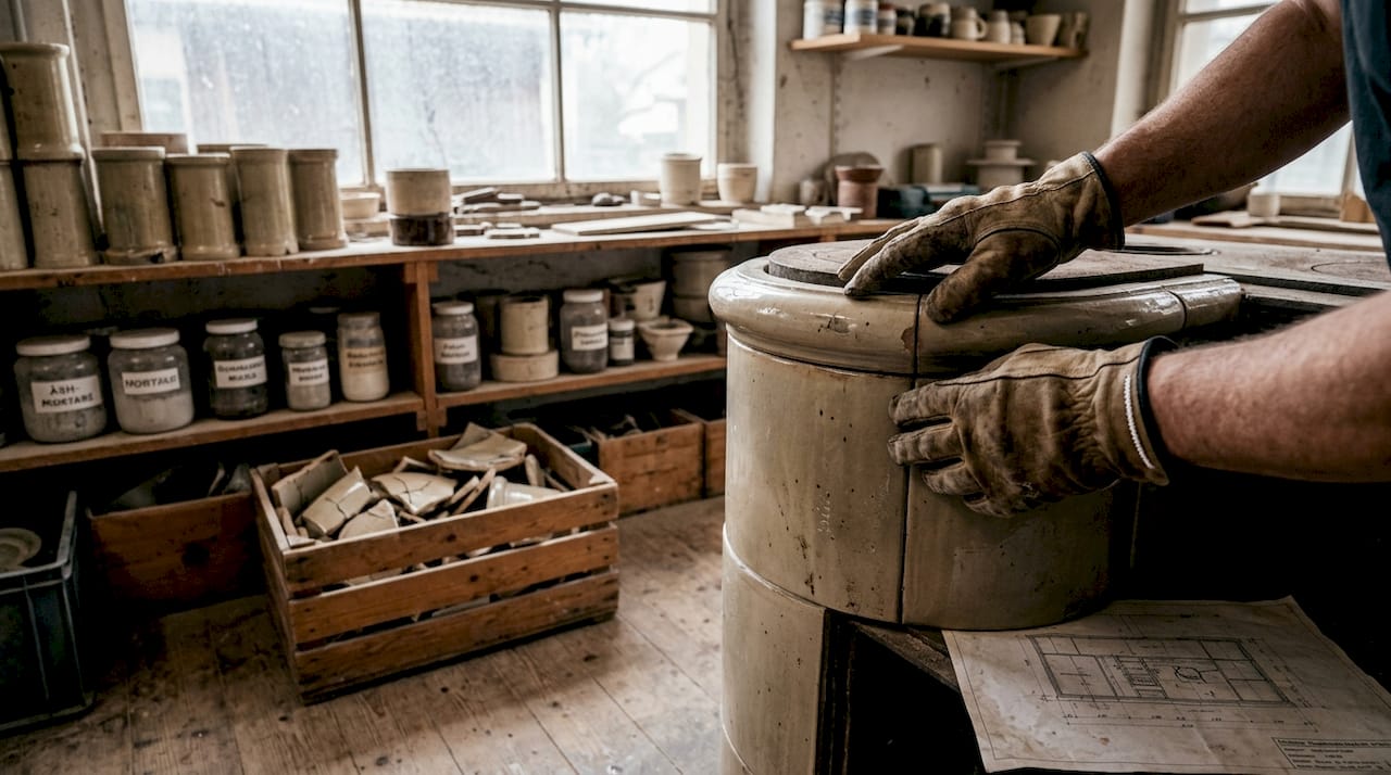 Mit geschultem Blick und Fingerspitzengefühl prüfen Fachkräfte in der Werkstatt sorgfältig die Nähte der Rollenkacheln.