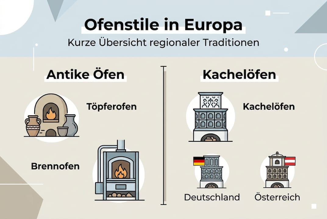 Europäische Ofenstile im Überblick – eine anschauliche Infografik