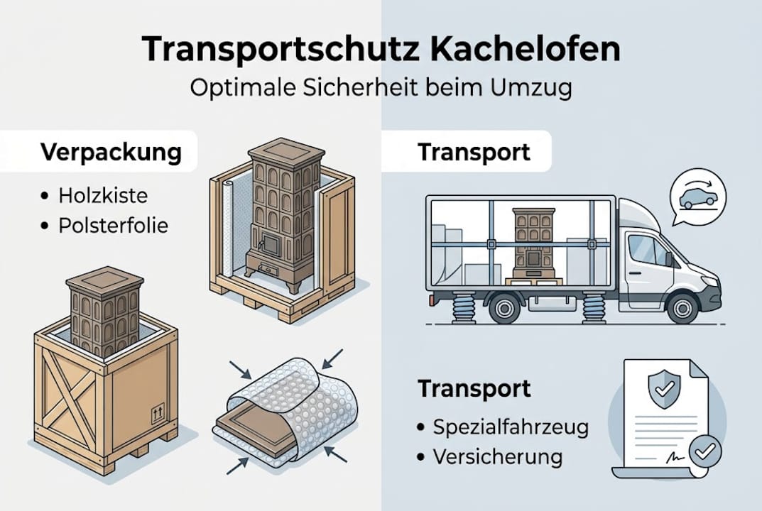 Infografik: Sicherer Transport von historischen Kachelöfen