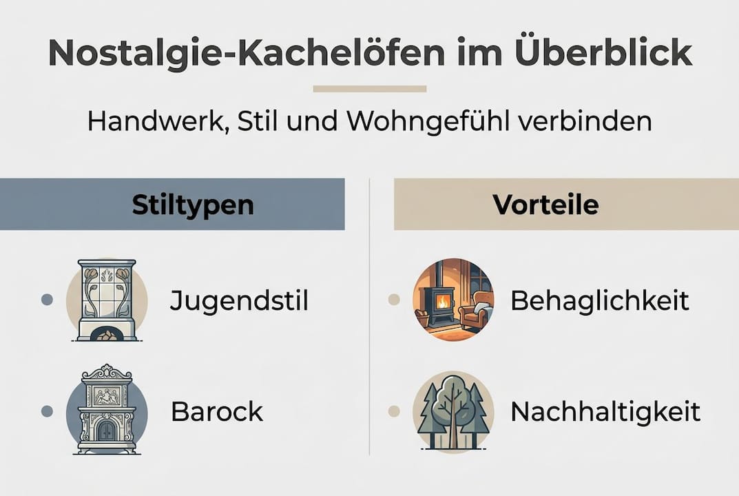 Übersicht: Stilrichtungen und Vorteile moderner Kachelöfen auf einen Blick