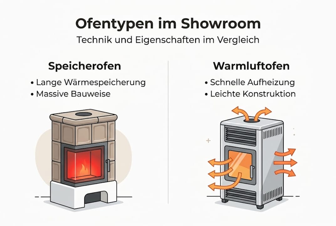 Übersicht: Speicherofen vs. Warmluftofen – die wichtigsten Unterschiede auf einen Blick