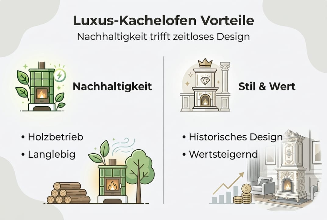 Infografik: Luxus-Kachelöfen – stilvoll und nachhaltig heizen