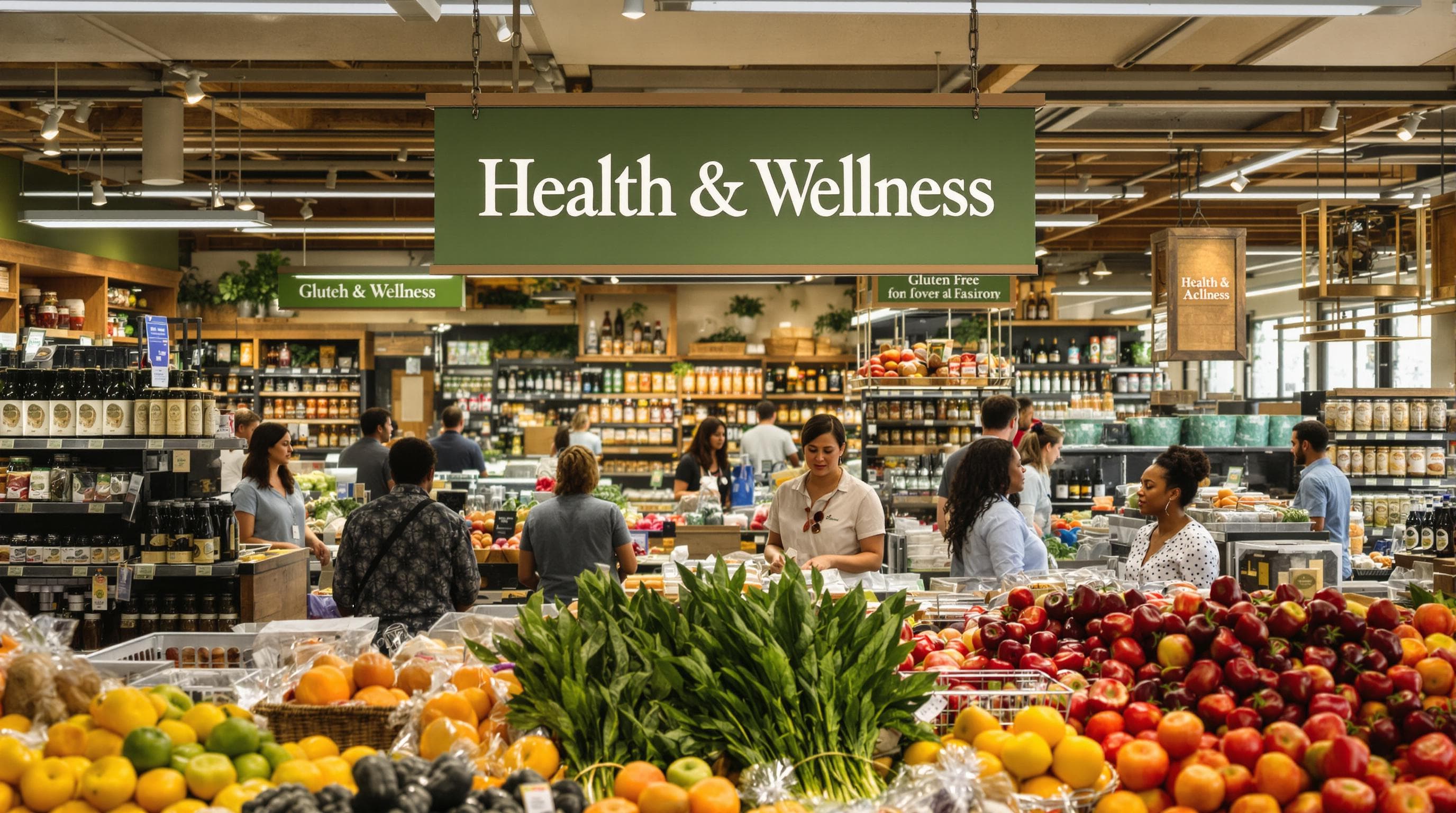 Shoppers choose fresh, naturally preserved foods for special diets.