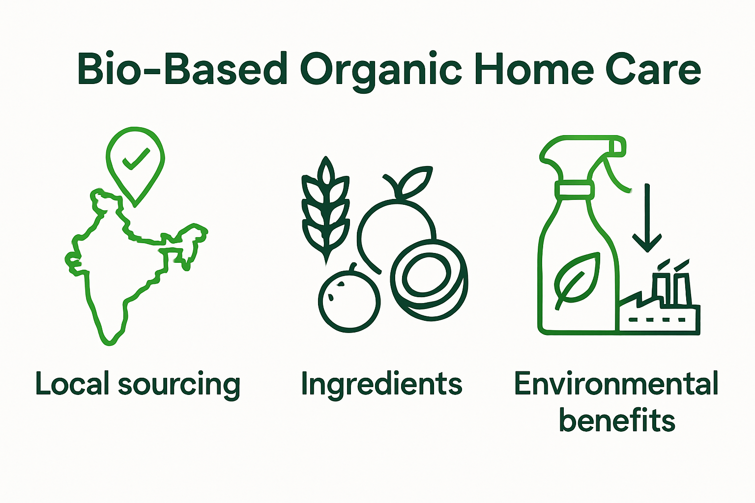 Bio-based organic cleaning product lifecycle in India infographic