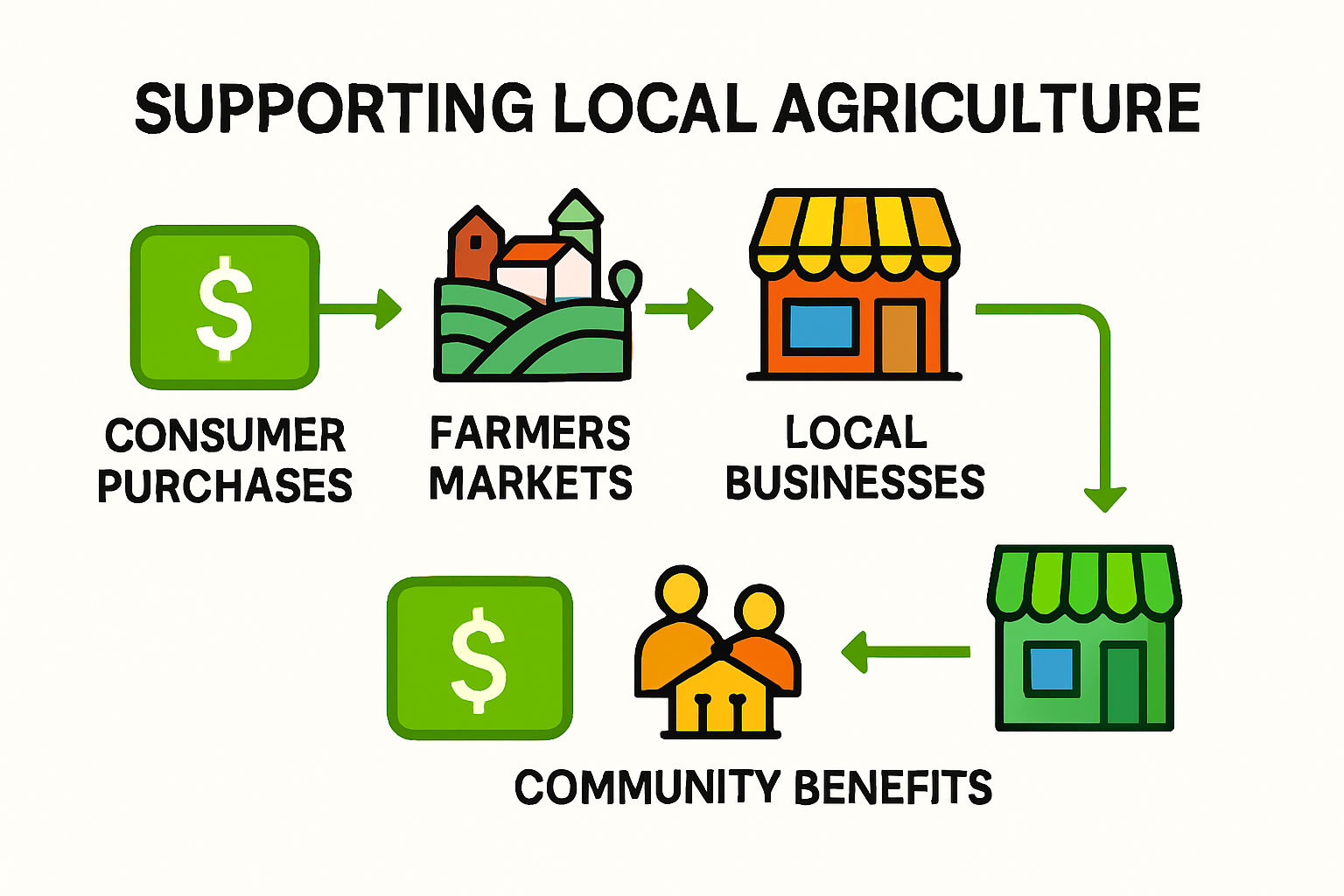 Infographic showing economic benefits of supporting local farmers