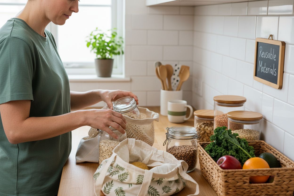 reusable grocery unpacking