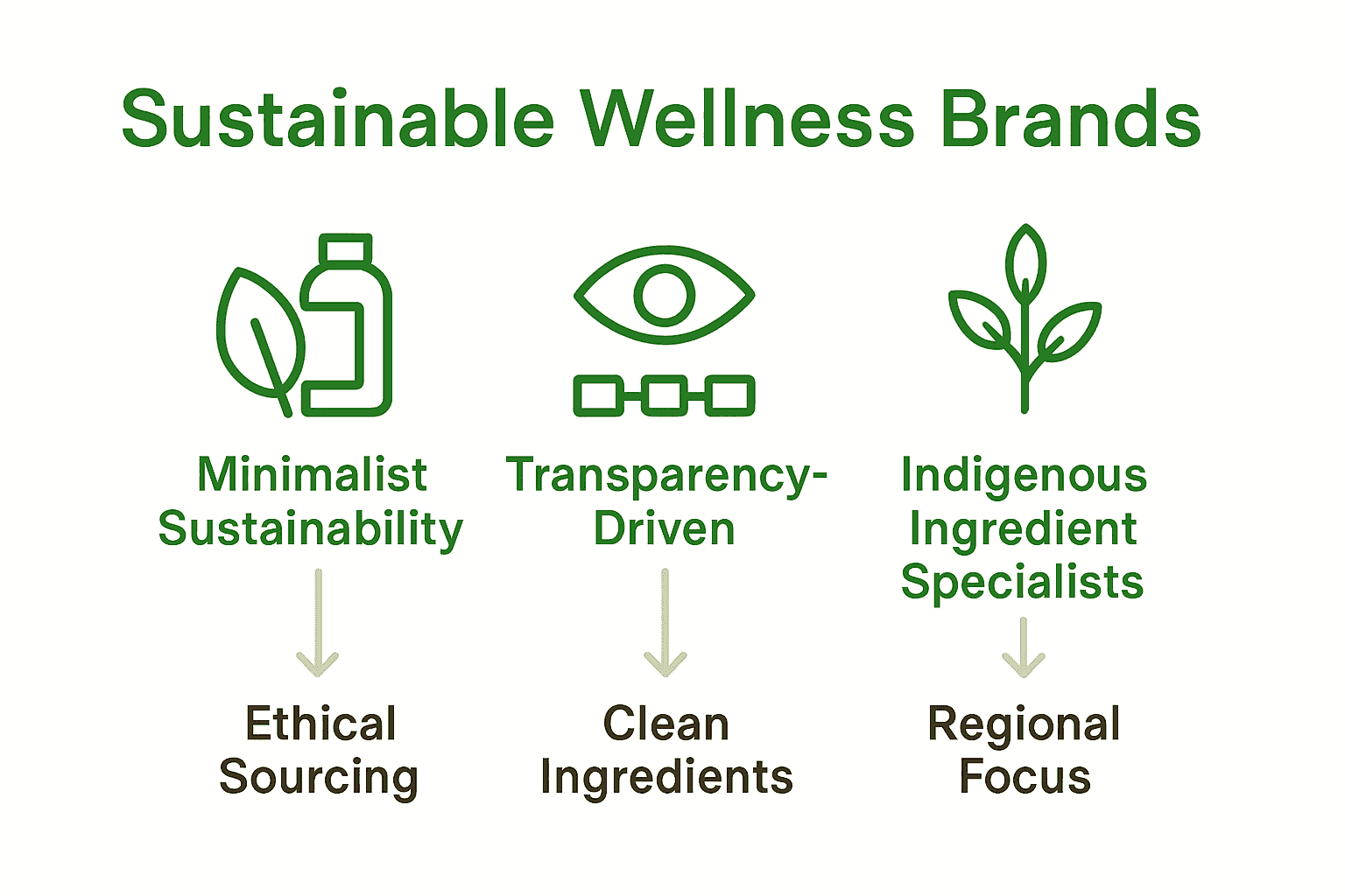 Infographic comparing three types of sustainable wellness brands