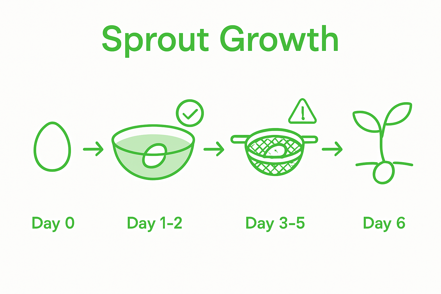 Timeline infographic of sprout growth stages