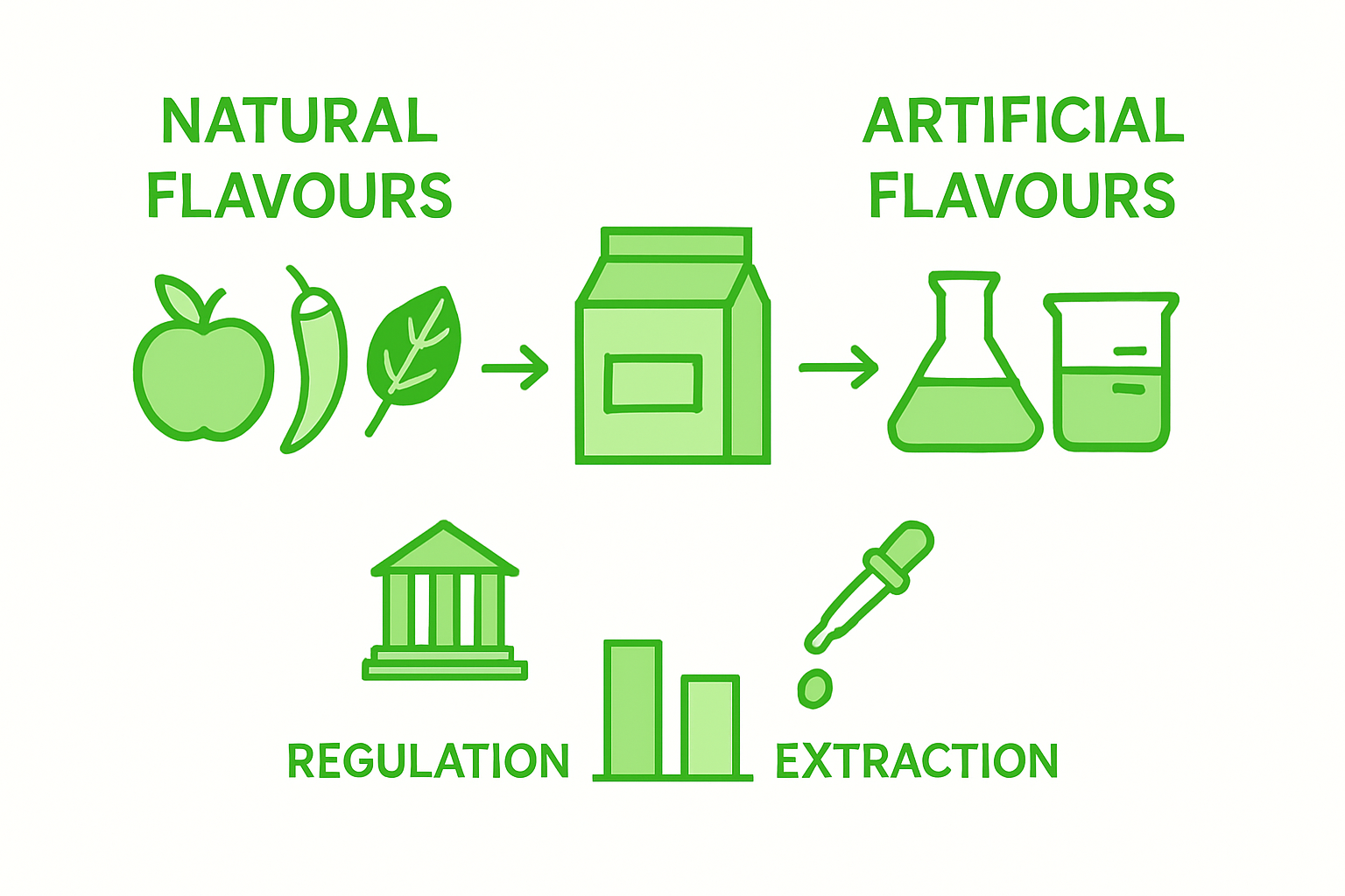 Infographic comparing natural versus artificial flavours