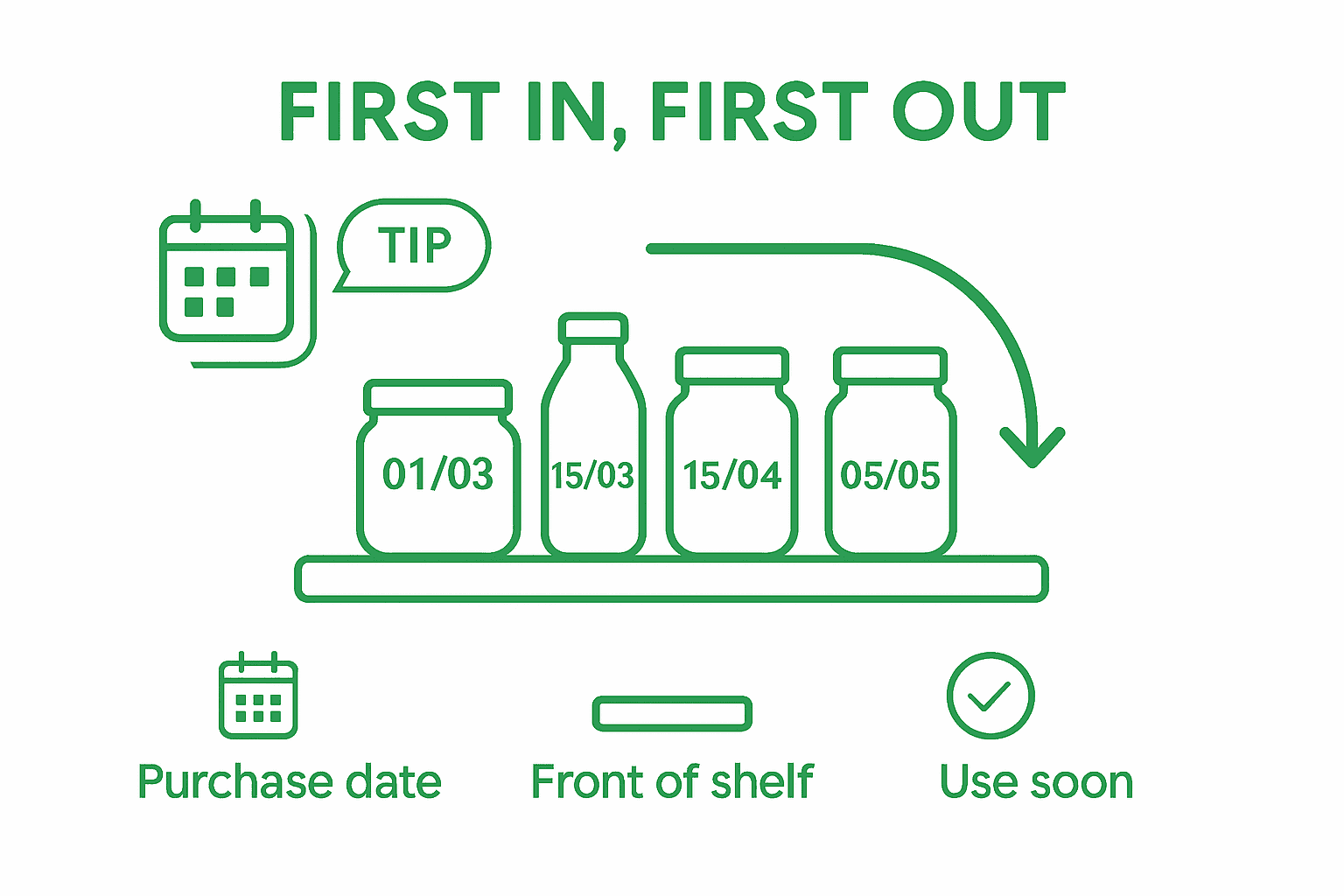 Infographic first in first out pantry system