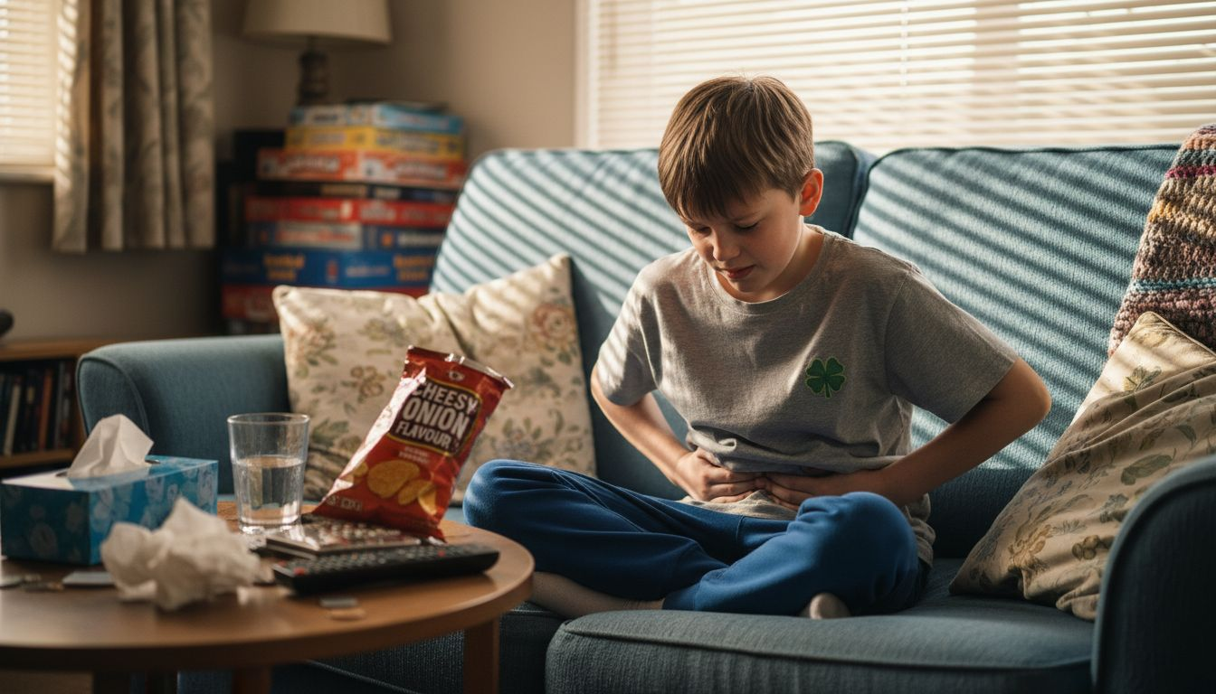 Child experiencing mild food allergy symptoms