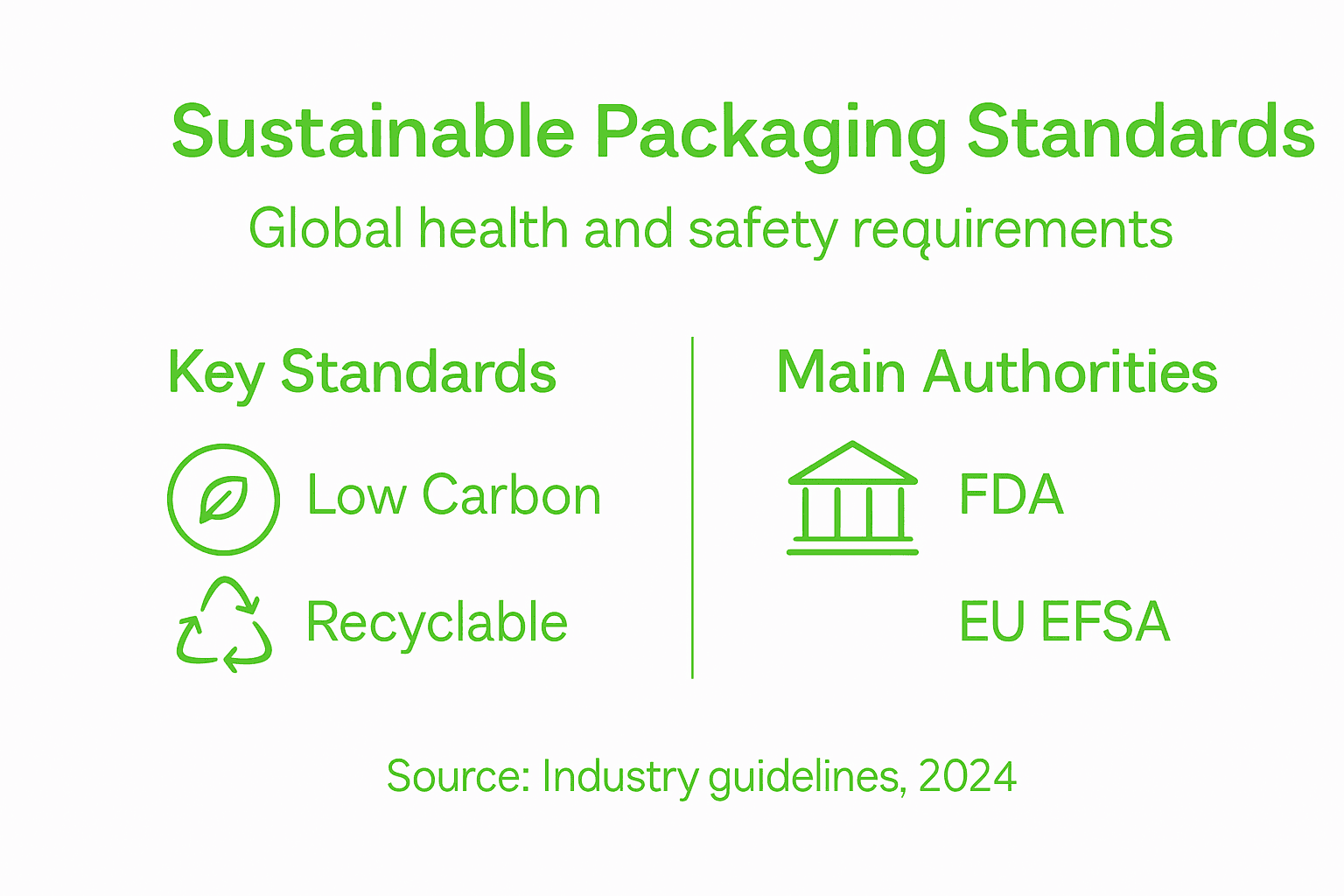 Infographic showing global packaging standards