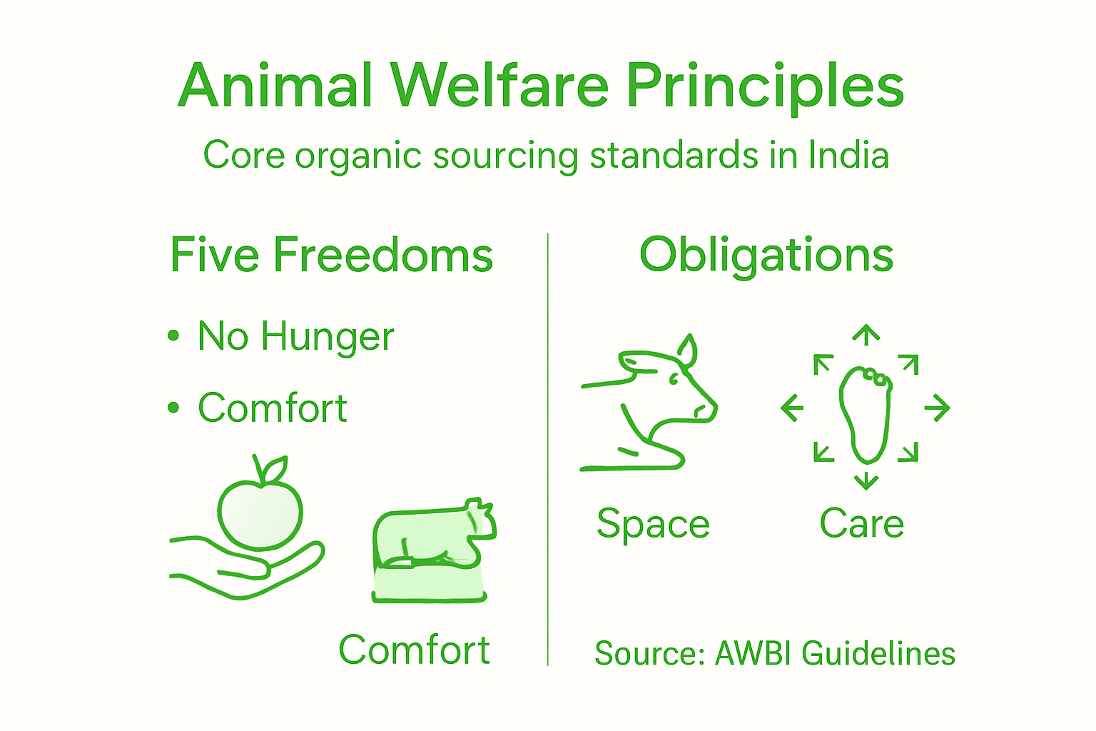 Infographic of animal welfare principles and obligations